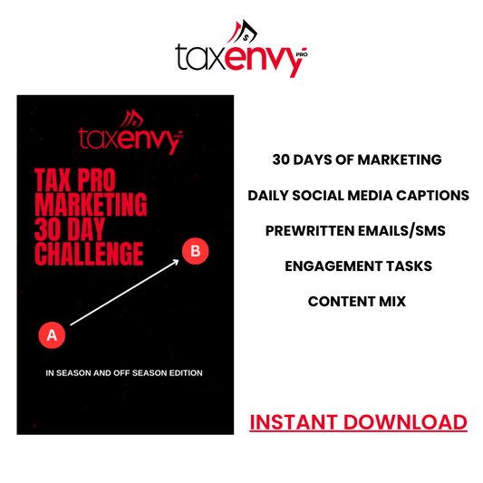 Tax Office Marketing in 30 Days Challenge Kit (2 Editions: Tax Season + Off-Season)