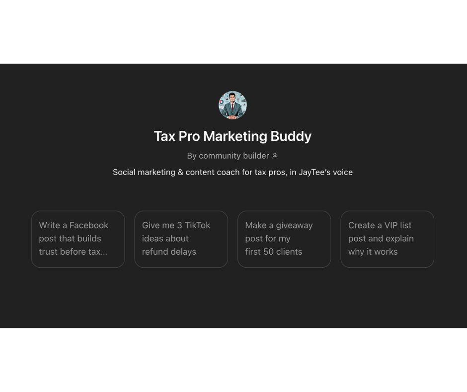 Market Like JayTee | Tax Pro Marketing Buddy