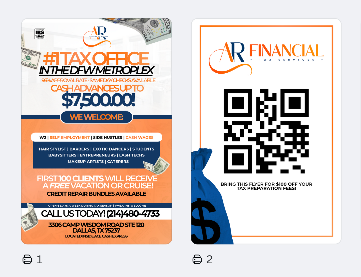 Street Marketing Tax Flyer 4x6 (Fully Editable & Ready To Print)